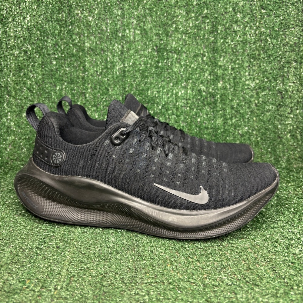 Nike InfinityRN 4 ReactX Flyknit Running Shoes Triple‎ Black Mens 8(Womens 9.5)